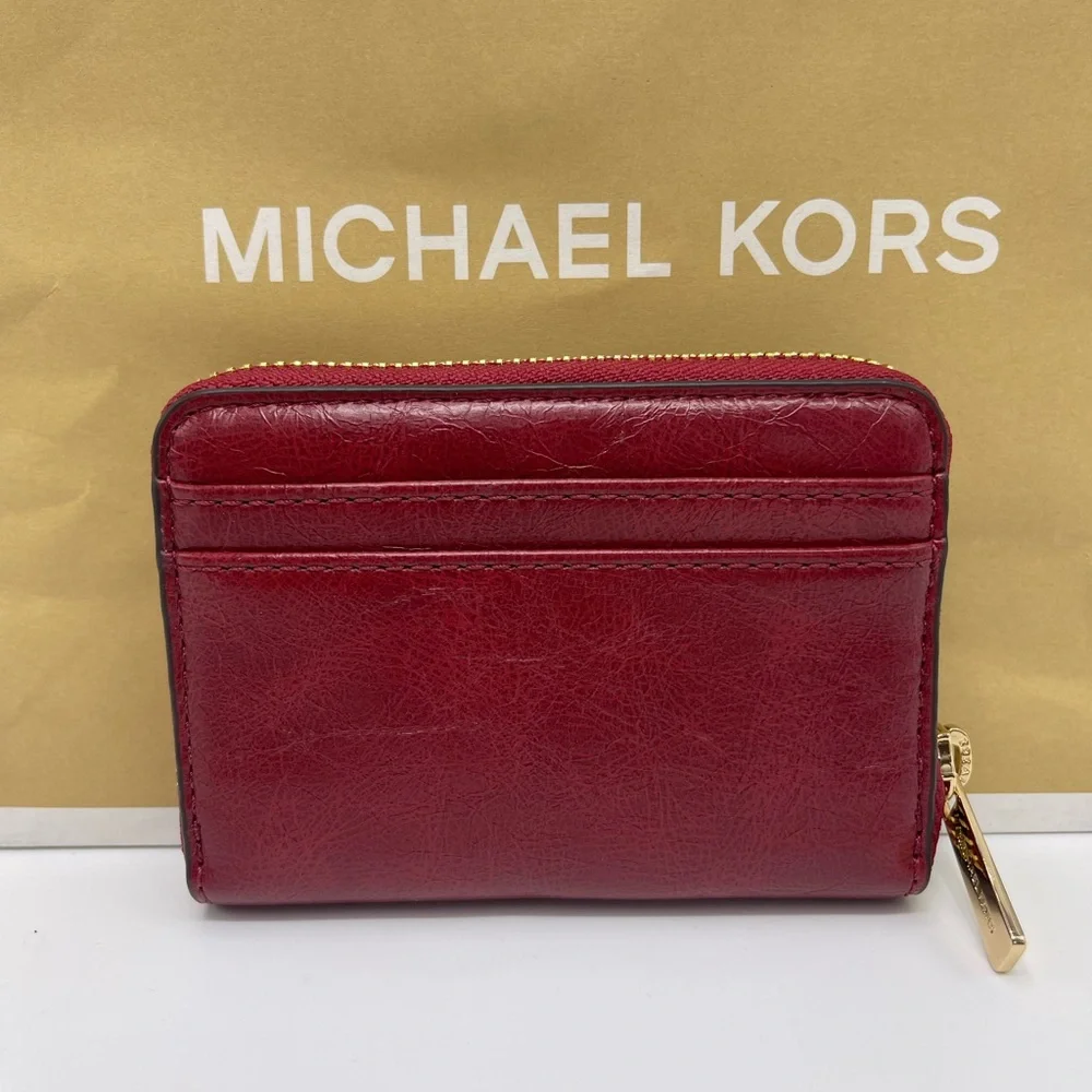 MICHAEL KORS Jet Set Medium Distressed Zip Around Card Case
Cherry 
NWT - Picture 14 of 16